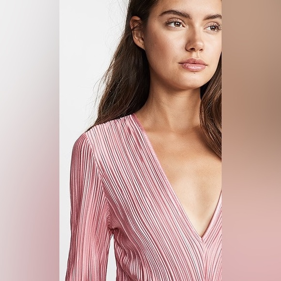 ROTATE Birger Christensen Number 7 Pleated Dress in Bridal Rose - Picture 7 of 14